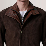 Henrik Brown Suede Cafe Racer Jacket by Dash Racegear - men Jacket view 5
