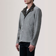 Henrik Grey Suede Cafe Racer Jacket by Dash Racegear - men Jacket view 3