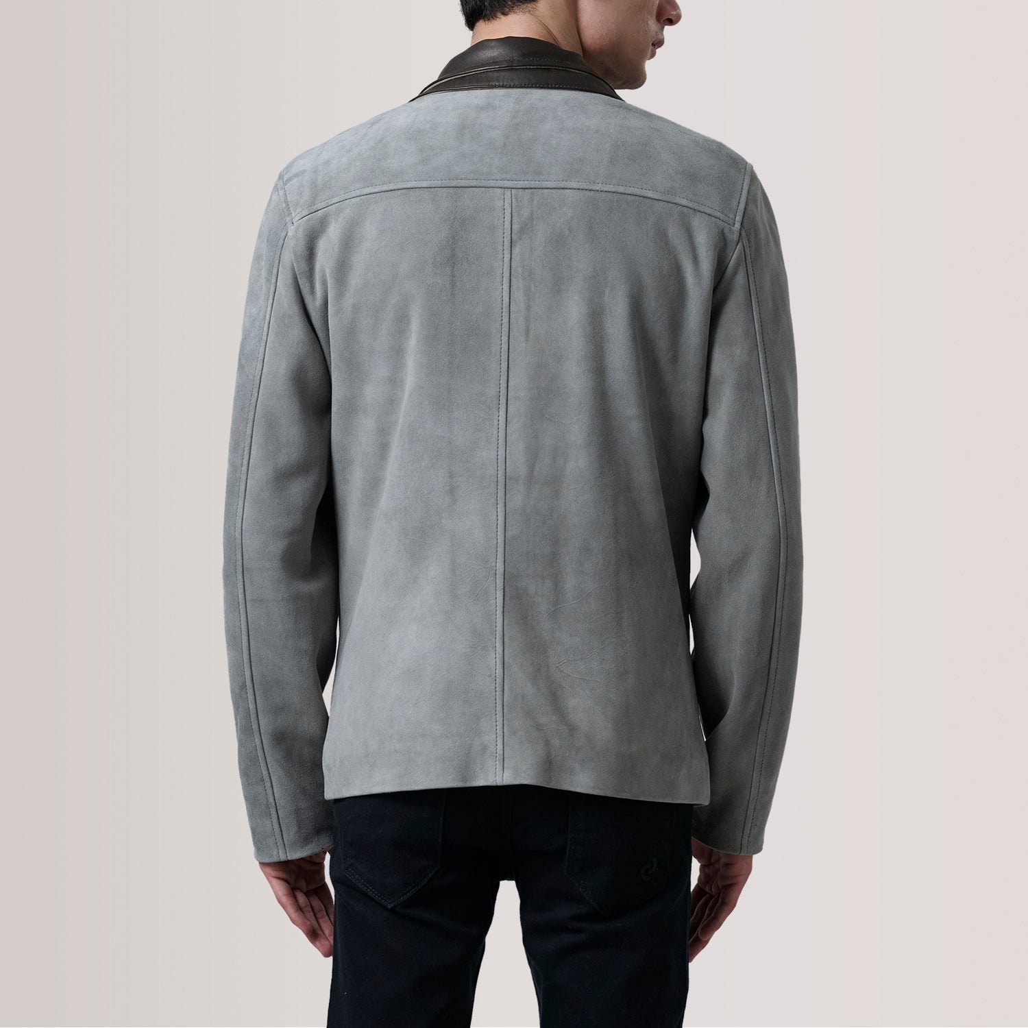 Henrik Grey Suede Cafe Racer Jacket by Dash Racegear - men Jacket view 4