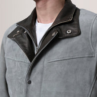 Henrik Grey Suede Cafe Racer Jacket by Dash Racegear - men Jacket view 6