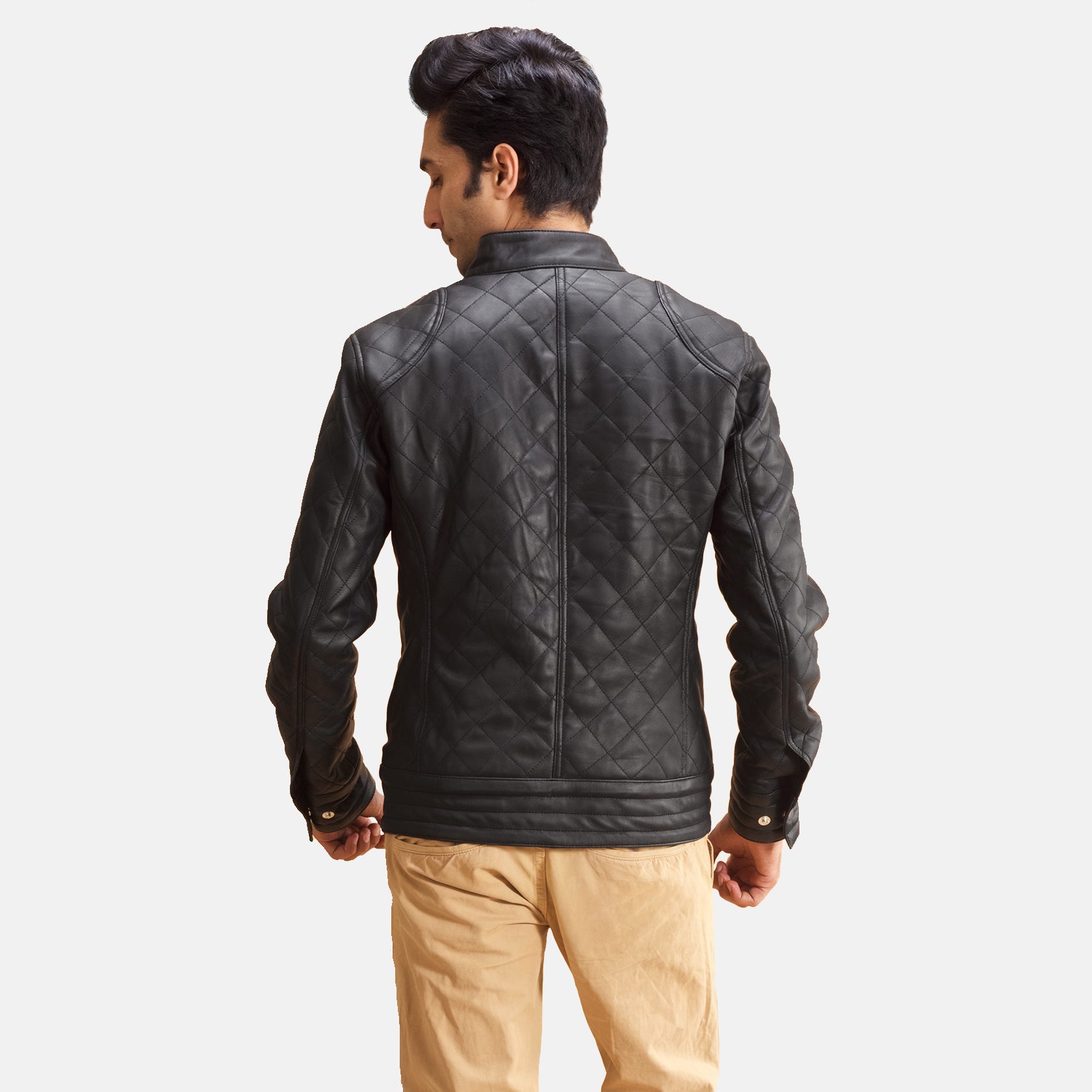 Henry Quilted Black Leather Jacket by Dash Racegear - men Jacket view 6