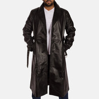 Hooligan Black Leather Trench Coat by Dash Racegear - men Jacket view 3