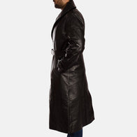 Hooligan Black Leather Trench Coat by Dash Racegear - men Jacket view 4