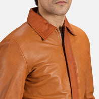 Hubert Tan Brown Leather Jacket by Dash Racegear - men Jacket view 6