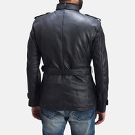 Hunter Black Leather Jacket by Dash Racegear - men Jacket view 4