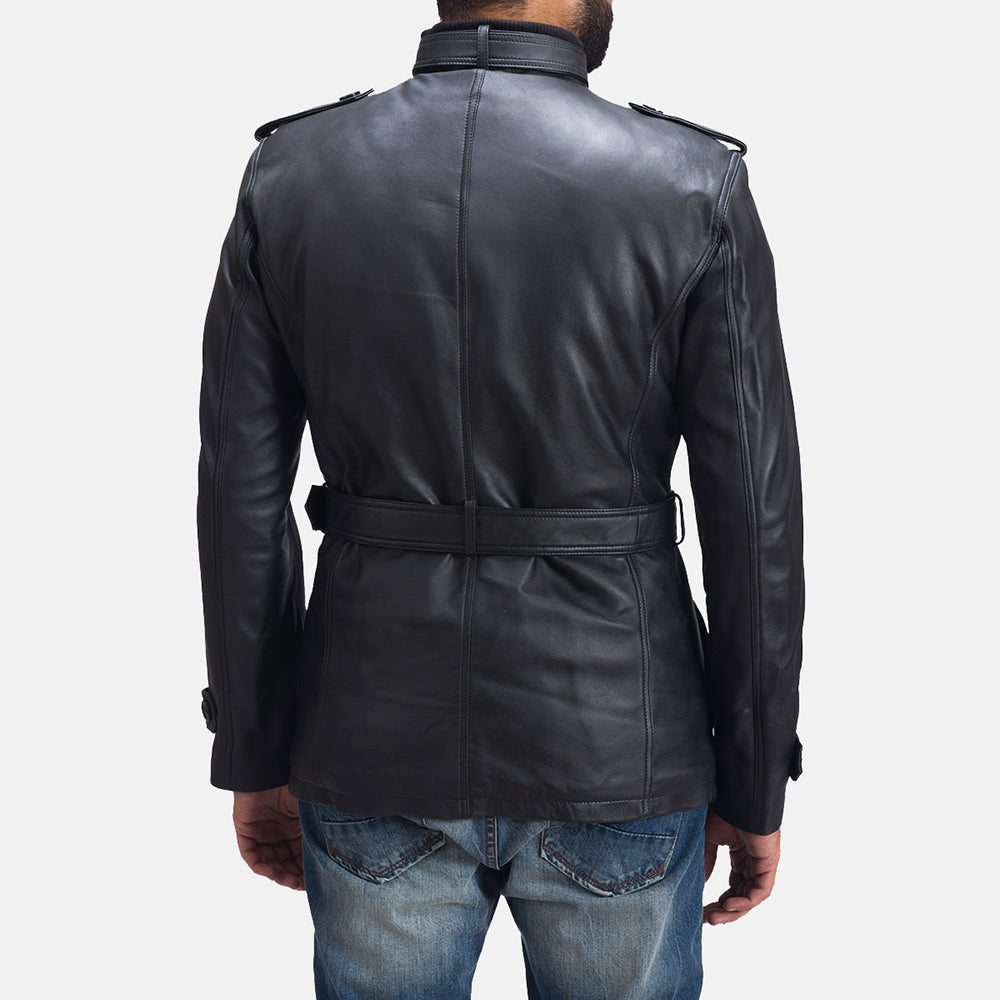Hunter Black Leather Jacket by Dash Racegear - men Jacket view 4