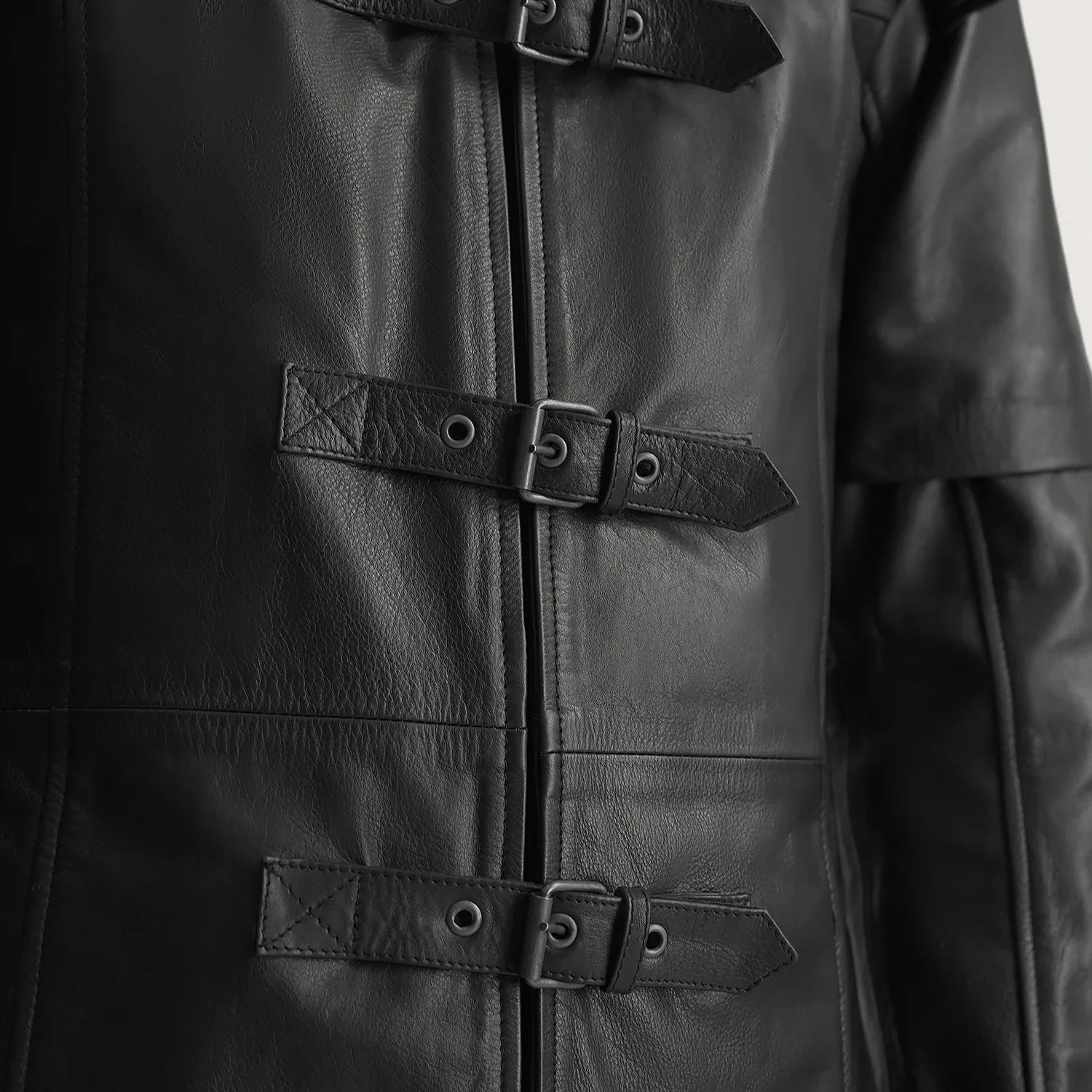 Huntsman Black Hooded Leather Trench Coat by Dash Racegear - men Jacket view 6