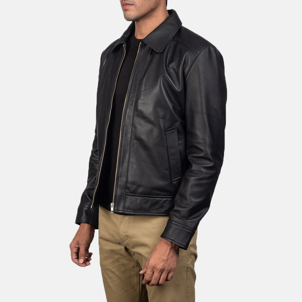 Inferno Black Leather Jacket by Dash Racegear - men Jacket view 2