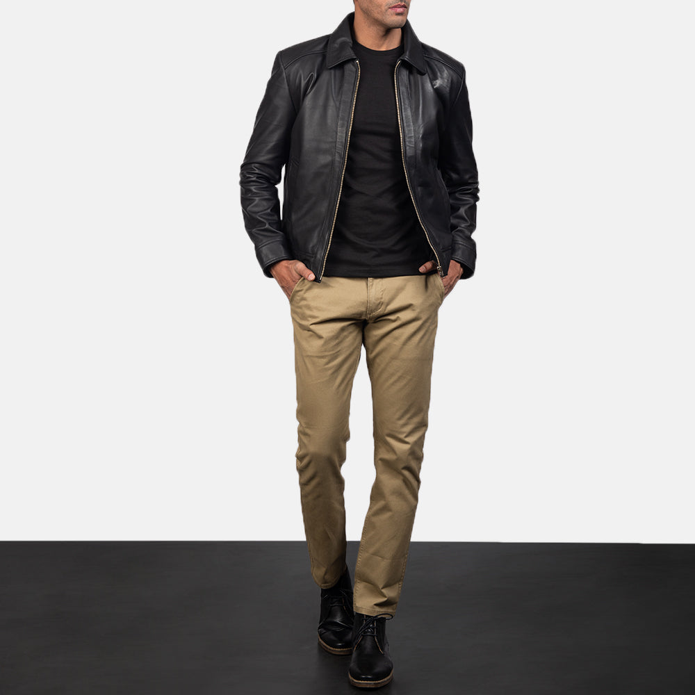 Inferno Black Leather Jacket by Dash Racegear - men Jacket view 4