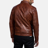 Inferno Brown Leather Jacket by Dash Racegear - men Jacket view 5