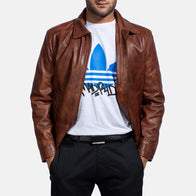 Inferno Brown Leather Jacket by Dash Racegear - men Jacket view 6