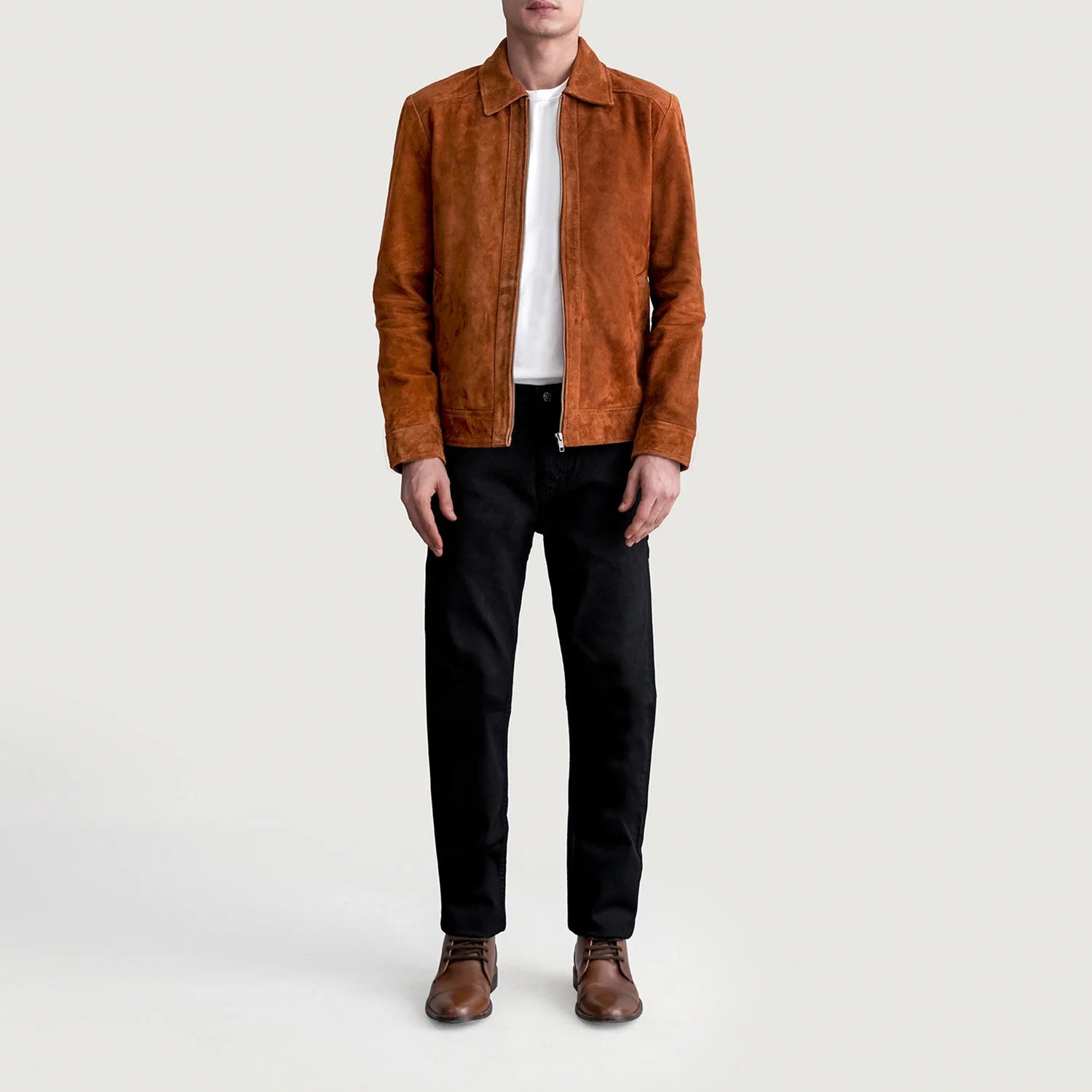 Inferno Brown Suede Leather Jacket by Dash Racegear - men Jacket view 4