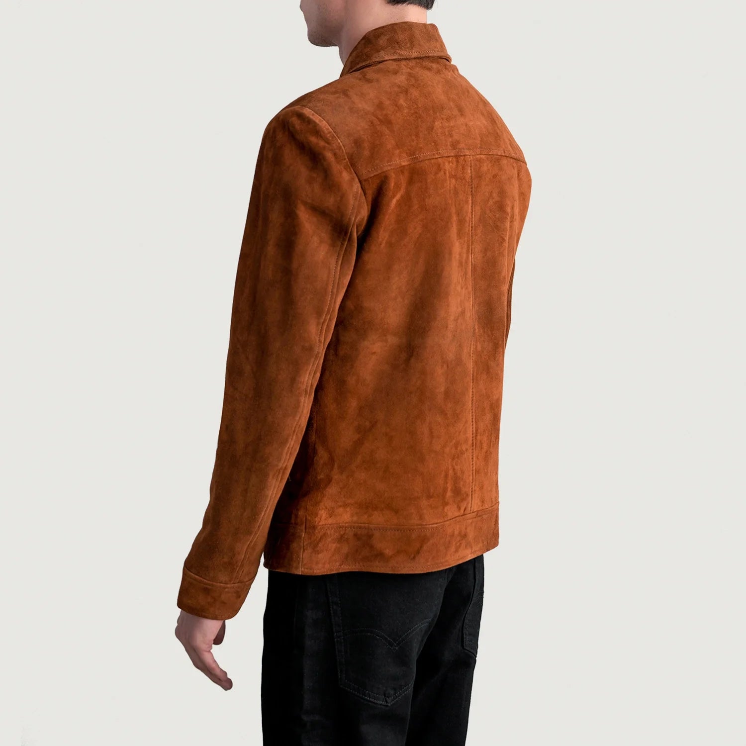 Inferno Brown Suede Leather Jacket by Dash Racegear - men Jacket view 6