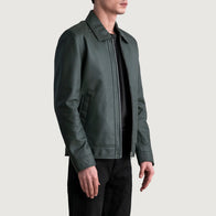 Inferno Green Leather Jacket by Dash Racegear - men Jacket view 2