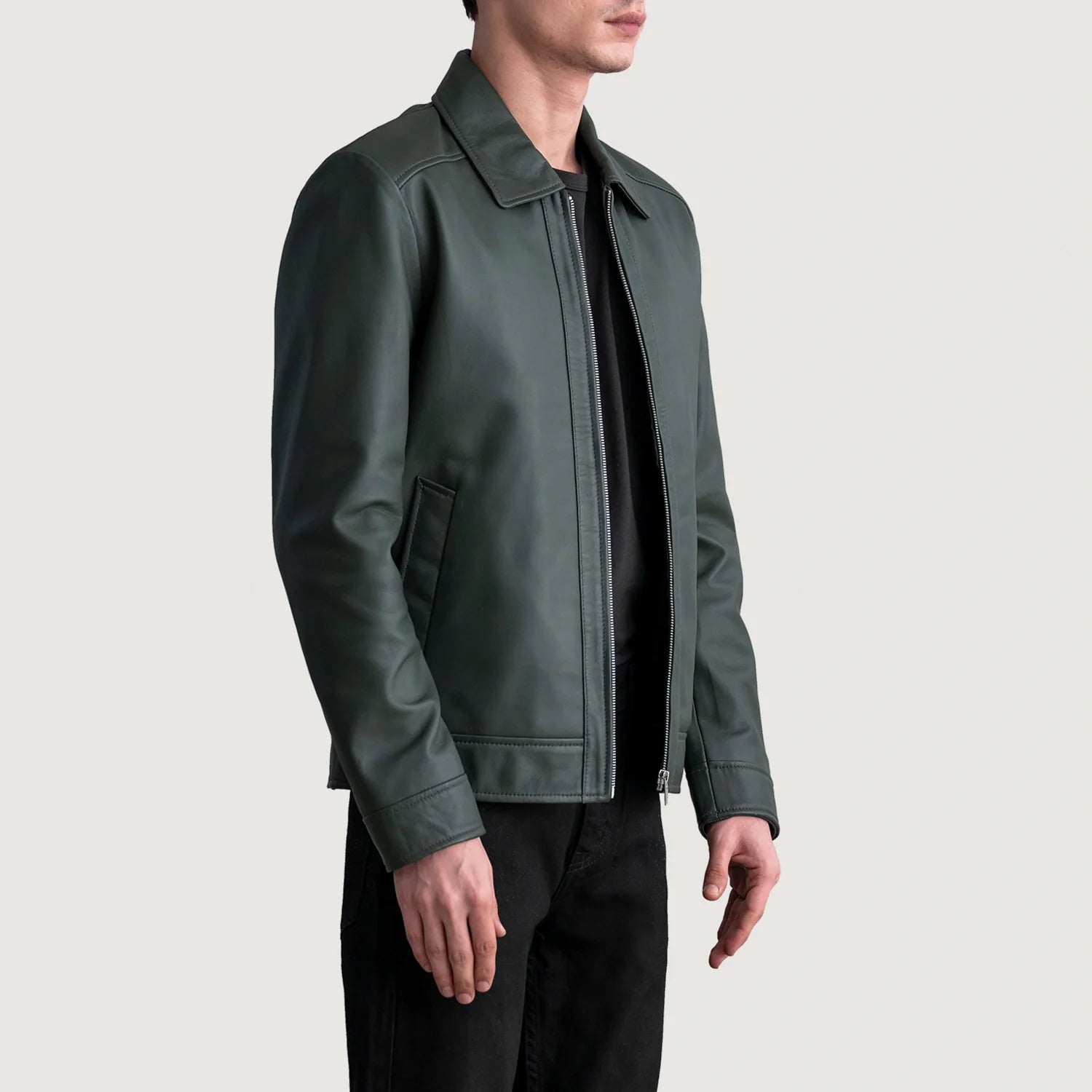Inferno Green Leather Jacket by Dash Racegear - men Jacket view 2