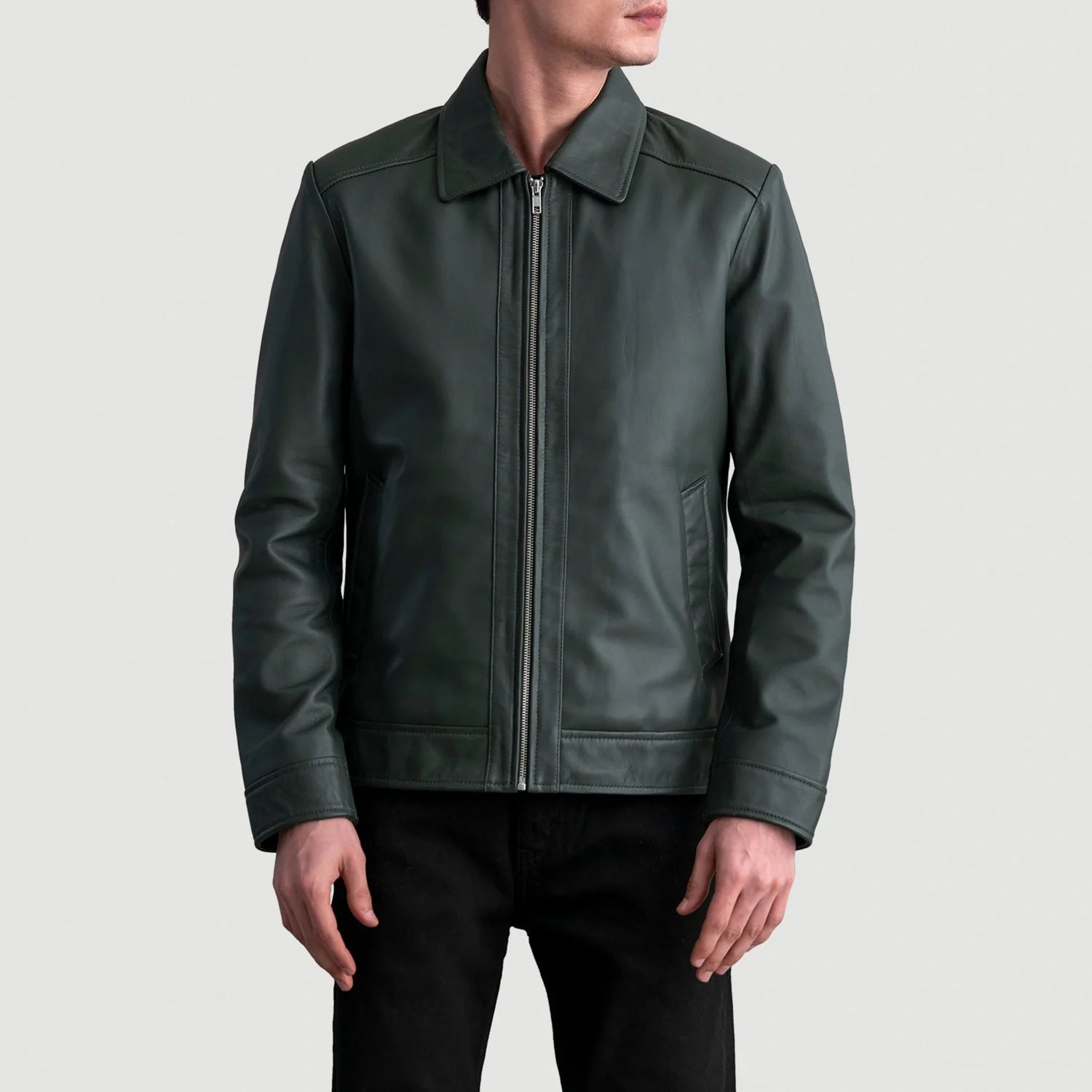 Inferno Green Leather Jacket by Dash Racegear - men Jacket view 3