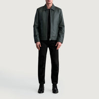 Inferno Green Leather Jacket by Dash Racegear - men Jacket view 4