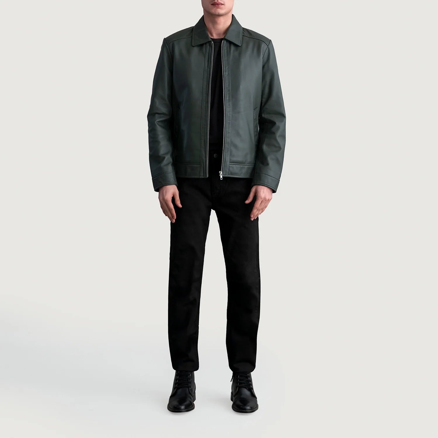 Inferno Green Leather Jacket by Dash Racegear - men Jacket view 4