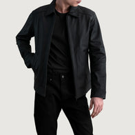 Inferno Matte Black Leather Jacket by Dash Racegear - men Jacket view 1