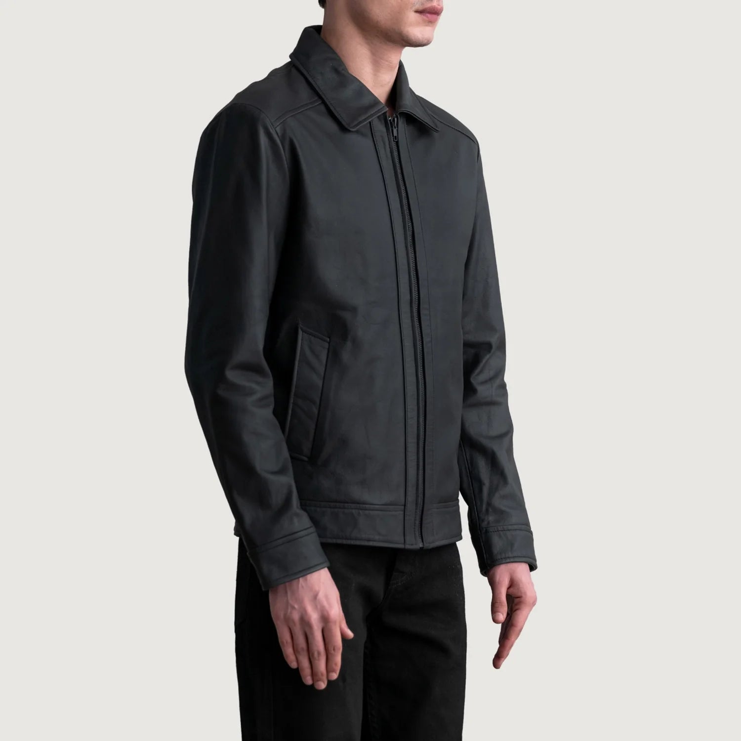 Inferno Matte Black Leather Jacket by Dash Racegear - men Jacket view 2