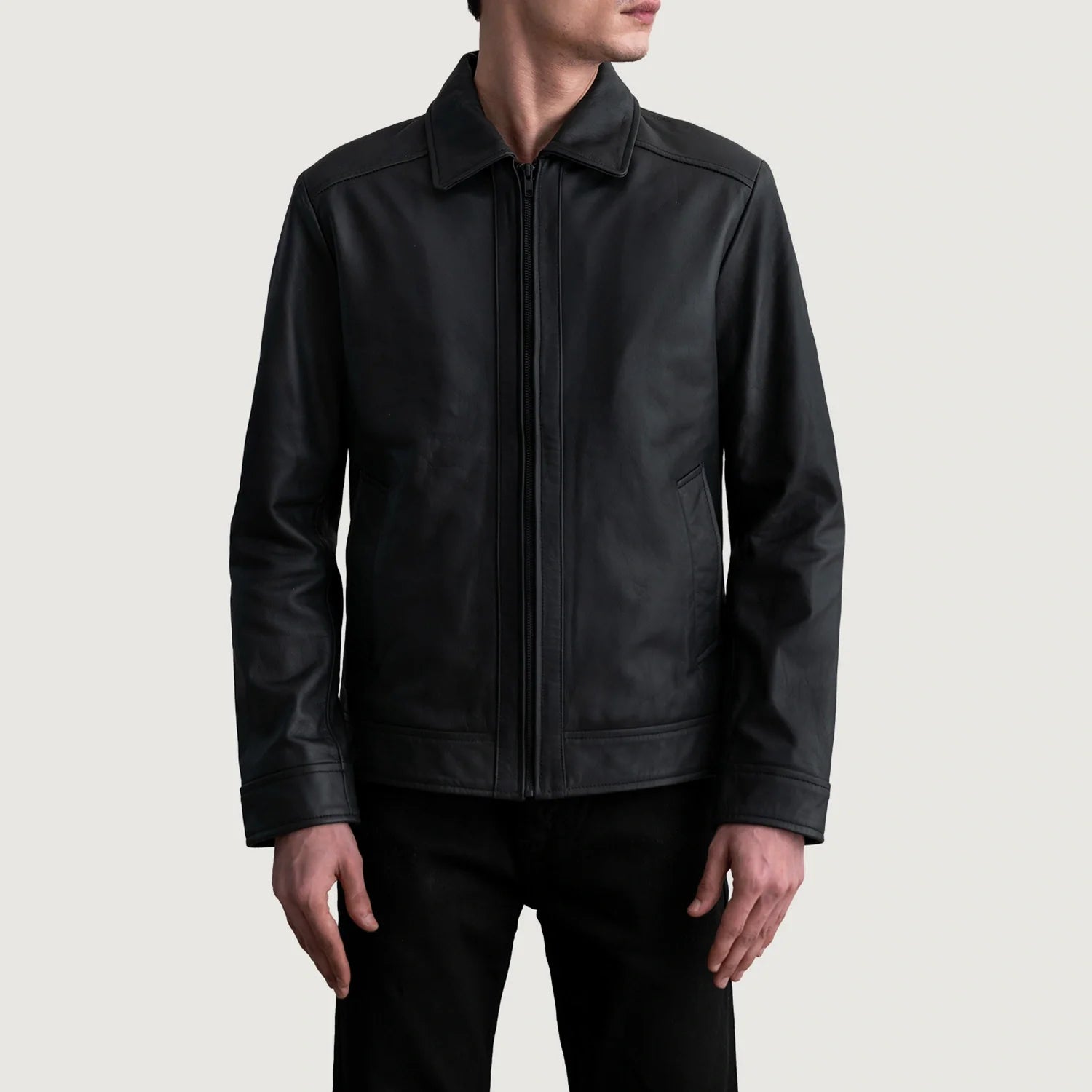 Inferno Matte Black Leather Jacket by Dash Racegear - men Jacket view 3
