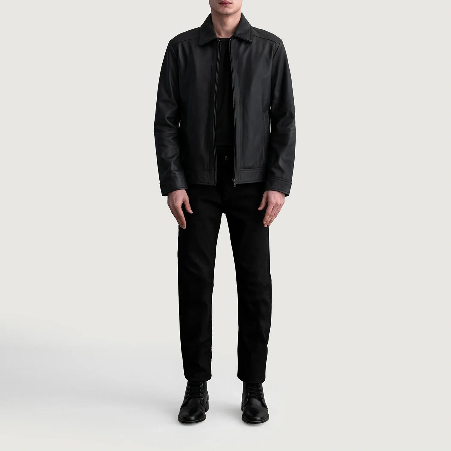 Inferno Matte Black Leather Jacket by Dash Racegear - men Jacket view 4