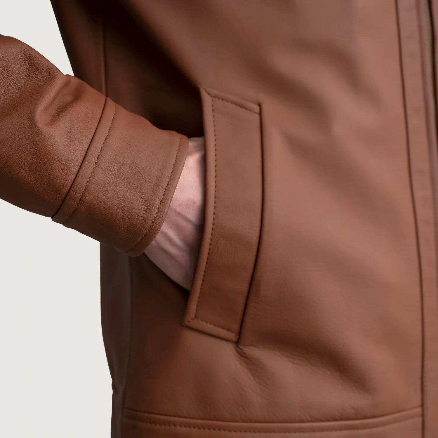 Inferno Matte Brown Leather Jacket by Dash Racegear - men Jacket view 5