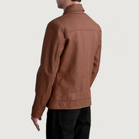Inferno Matte Brown Leather Jacket by Dash Racegear - men Jacket view 6