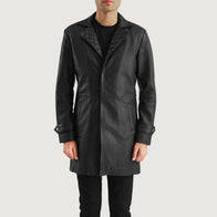 Infinity Black Leather Coat by Dash Racegear - men Jacket view 1