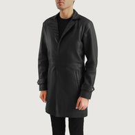 Infinity Black Leather Coat by Dash Racegear - men Jacket view 2