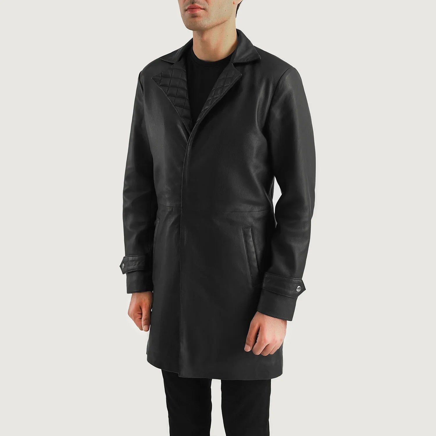Infinity Black Leather Coat by Dash Racegear - men Jacket view 2
