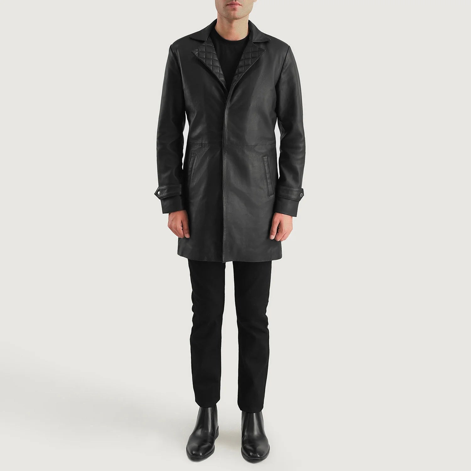 Infinity Black Leather Coat by Dash Racegear - men Jacket view 3