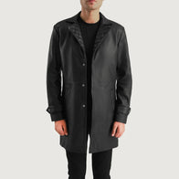 Infinity Black Leather Coat by Dash Racegear - men Jacket view 4