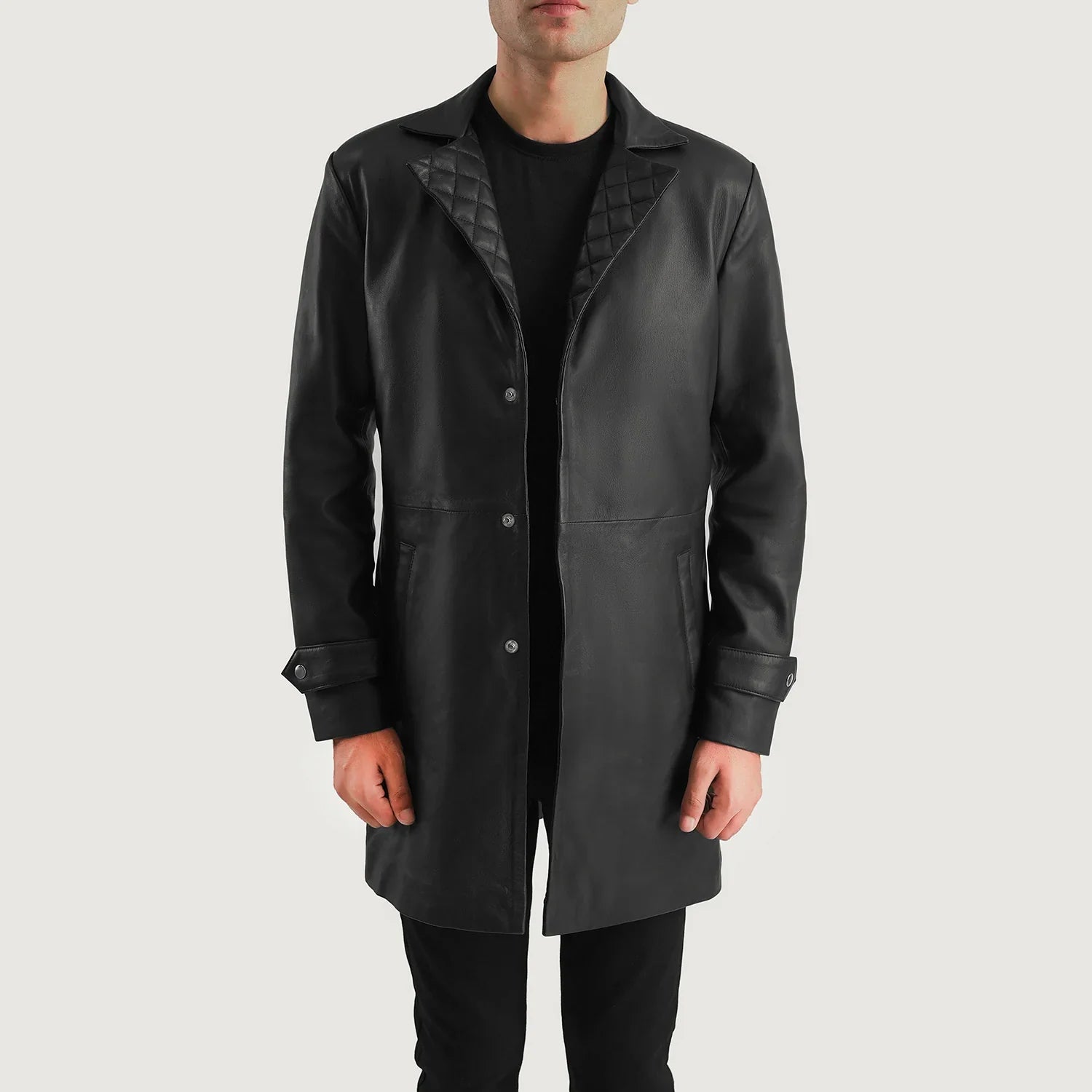 Infinity Black Leather Coat by Dash Racegear - men Jacket view 4