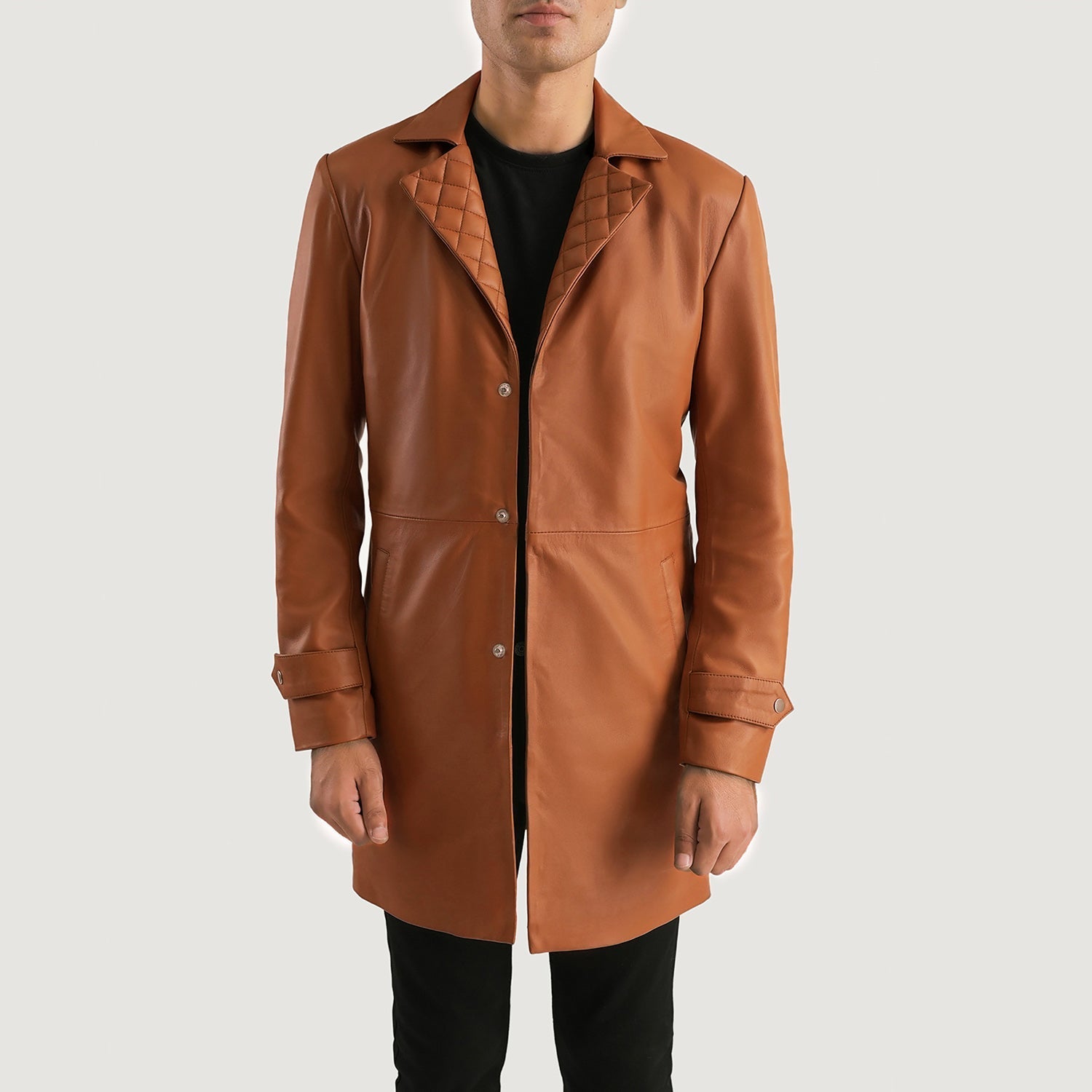 Infinity Tan Brown Leather Coat by Dash Racegear - men Jacket view 1