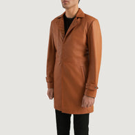 Infinity Tan Brown Leather Coat by Dash Racegear - men Jacket view 2