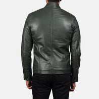 Ionic Green Leather Biker Jacket by Dash Racegear - men Jacket view 5