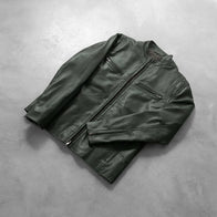 Ionic Green Leather Biker Jacket by Dash Racegear - men Jacket view 7