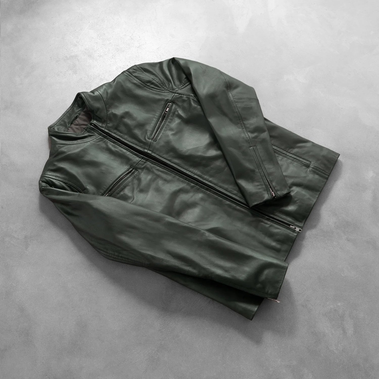 Ionic Green Leather Biker Jacket by Dash Racegear - men Jacket view 8