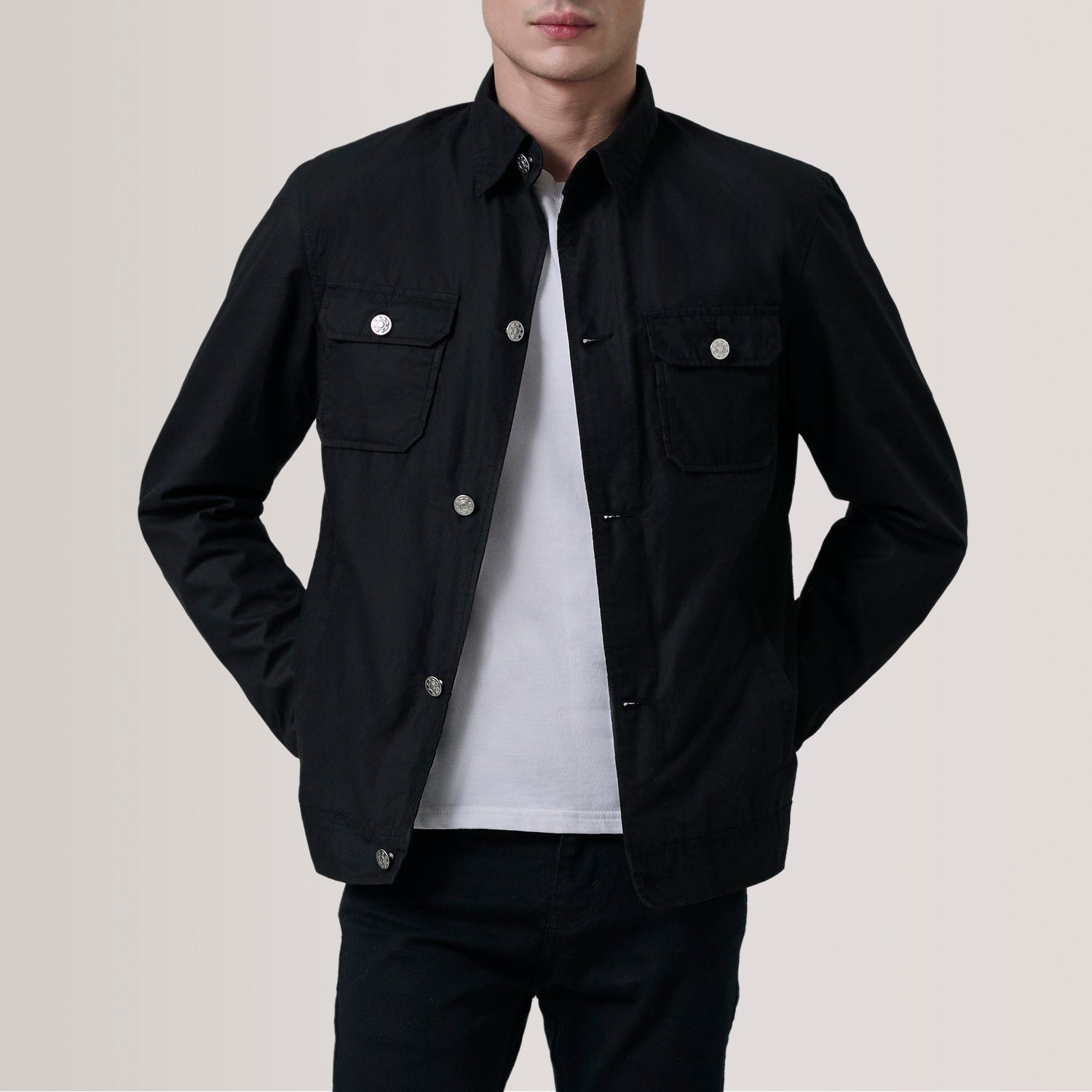 Irwin Black Waxed Canvas Field Jacket by Dash Racegear - men Jacket view 1