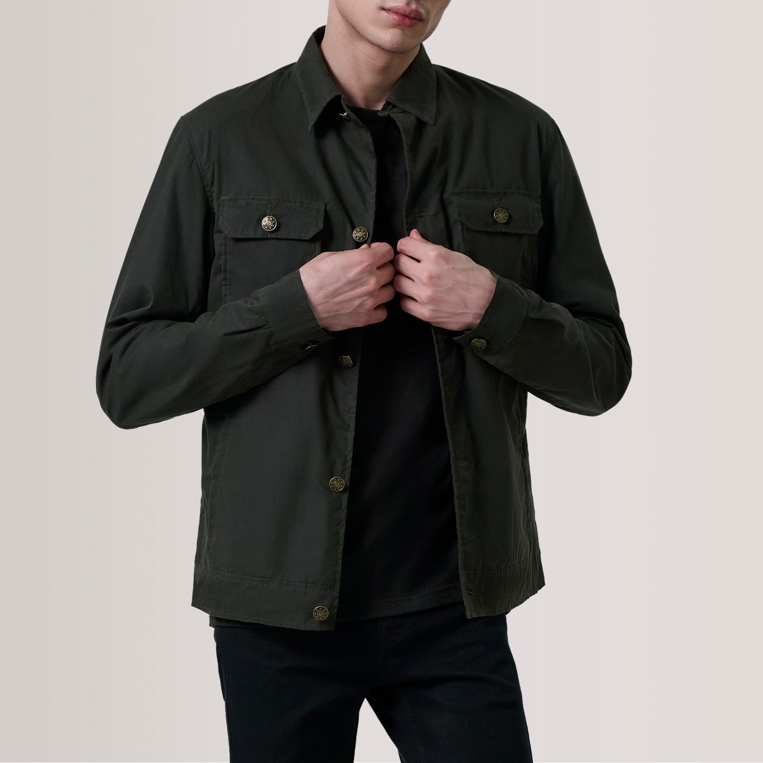 Irwin Olive Waxed Canvas Field Jacket by Dash Racegear - men Jacket view 1