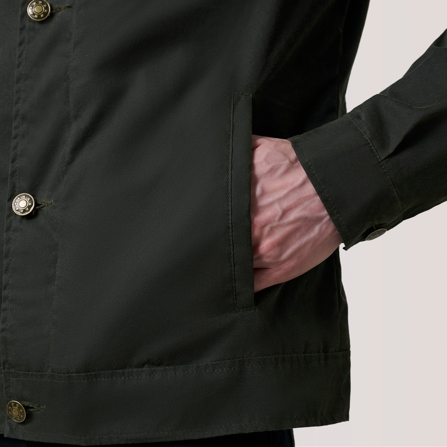 Irwin Olive Waxed Canvas Field Jacket by Dash Racegear - men Jacket view 6