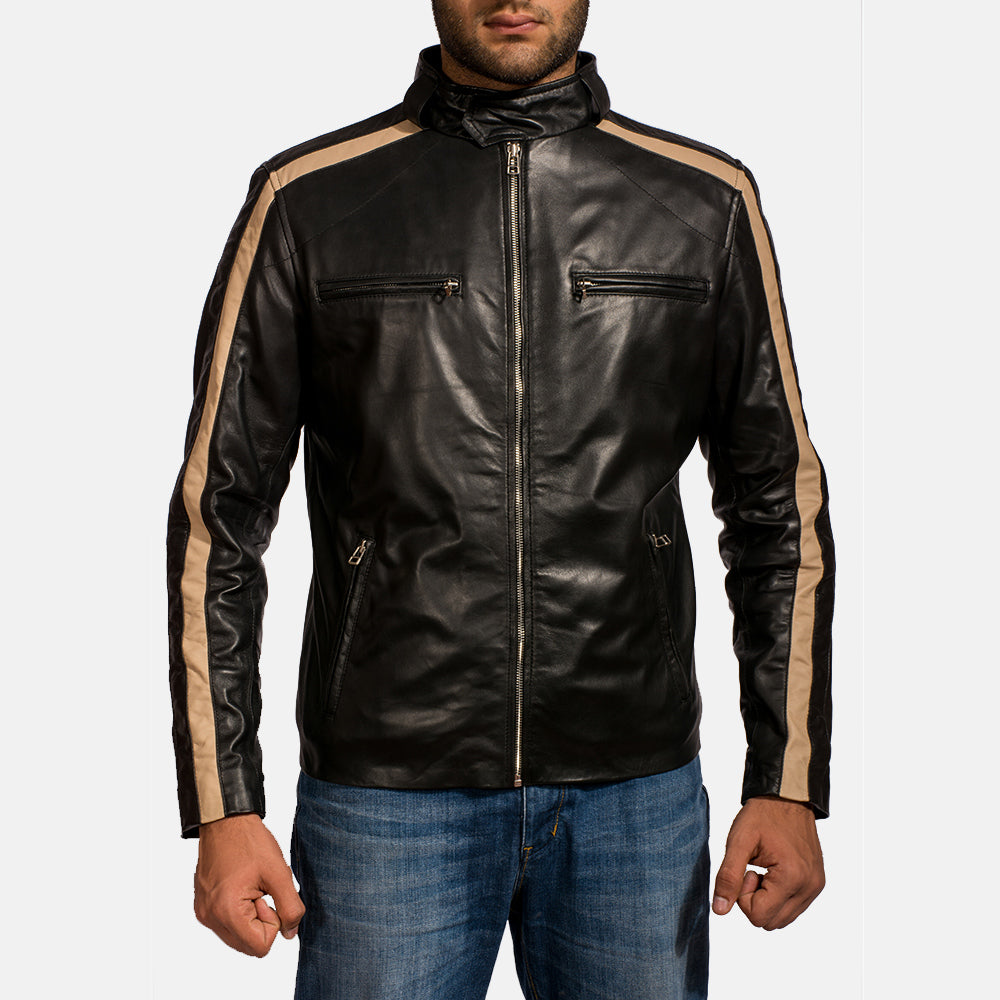 Jack Black Leather Biker Jacket by Dash Racegear - men Jacket view 1