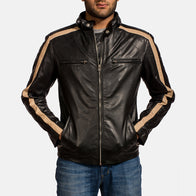 Jack Black Leather Biker Jacket by Dash Racegear - men Jacket view 2