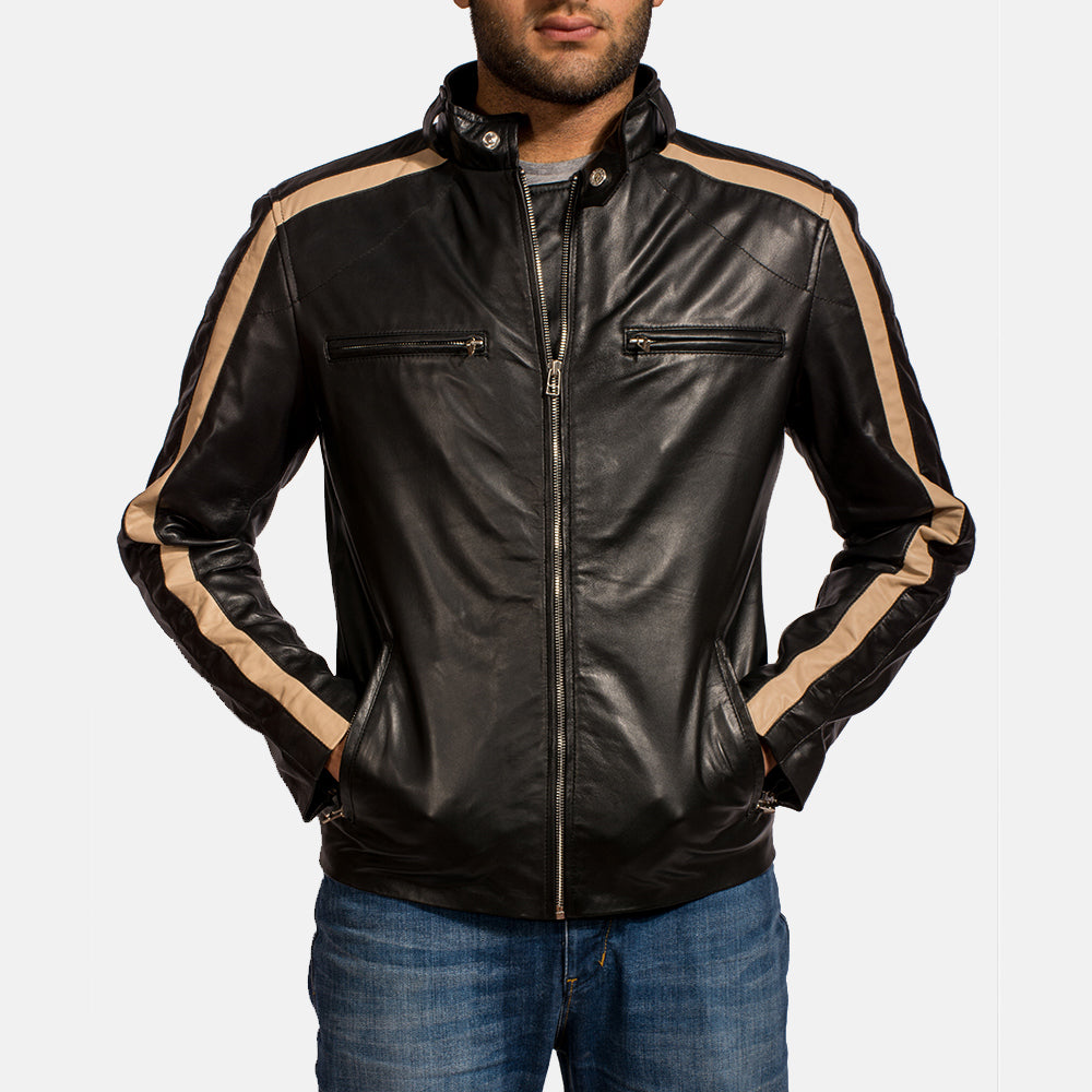 Jack Black Leather Biker Jacket by Dash Racegear - men Jacket view 2