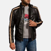 Jack Black Leather Biker Jacket by Dash Racegear - men Jacket view 3