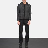 Jimmy Black Hooded Windbreaker Jacket by Dash Racegear - men Jacket view 3