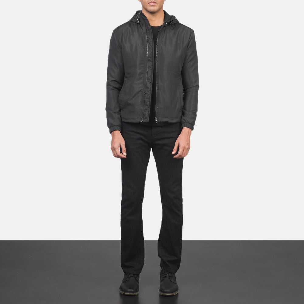 Jimmy Black Hooded Windbreaker Jacket by Dash Racegear - men Jacket view 3