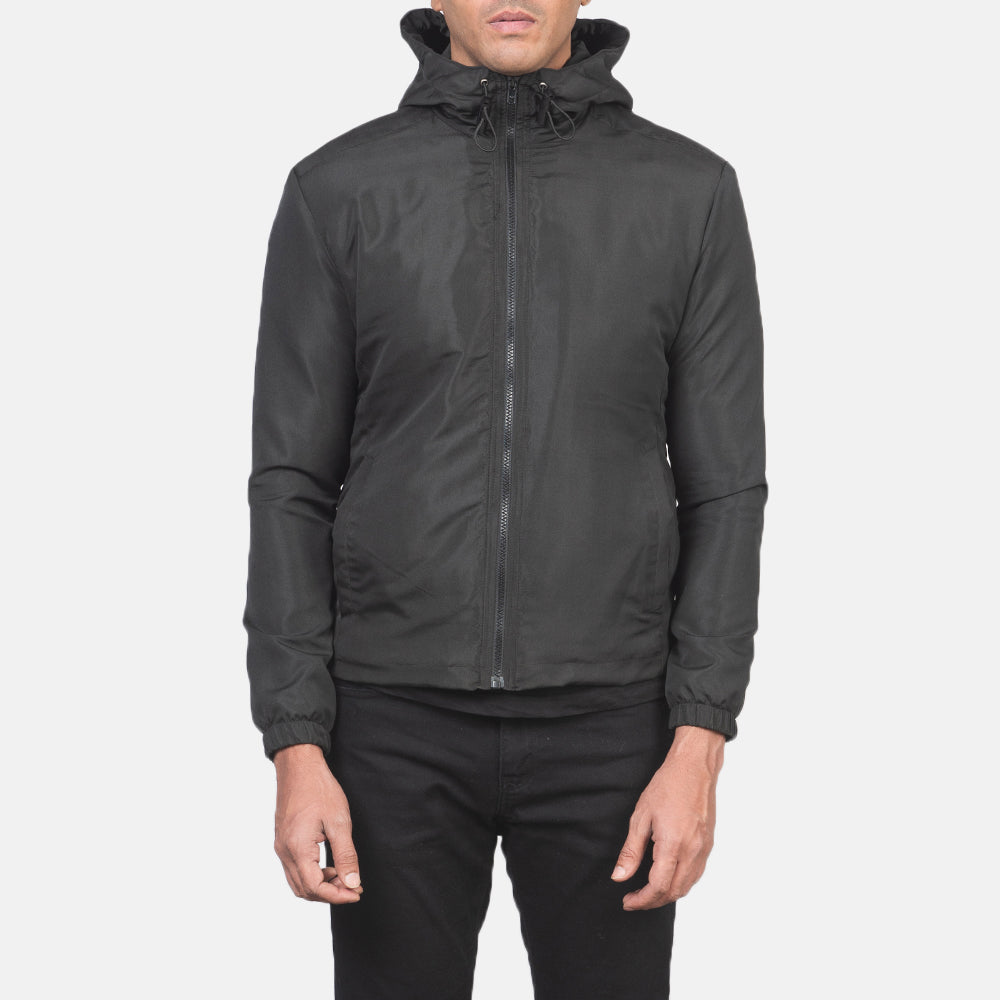 Jimmy Black Hooded Windbreaker Jacket by Dash Racegear - men Jacket view 4