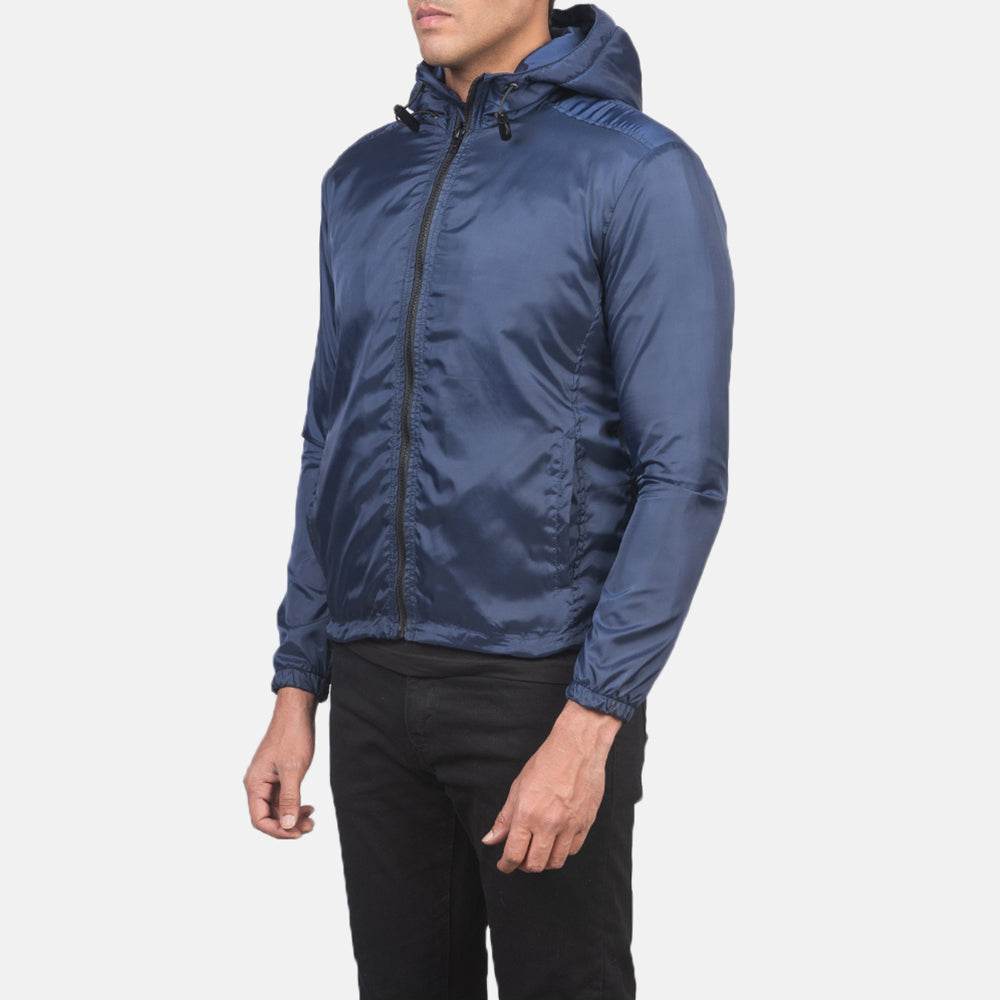 Jimmy Blue Hooded Windbreaker Jacket by Dash Racegear - men Jacket view 2